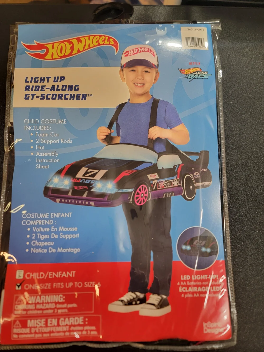 Kids Light-Up GT-Scorcher Costume in Black & Pink